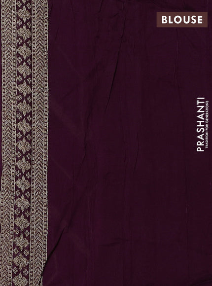 Wine Banarasi Semi Raw Silk Saree