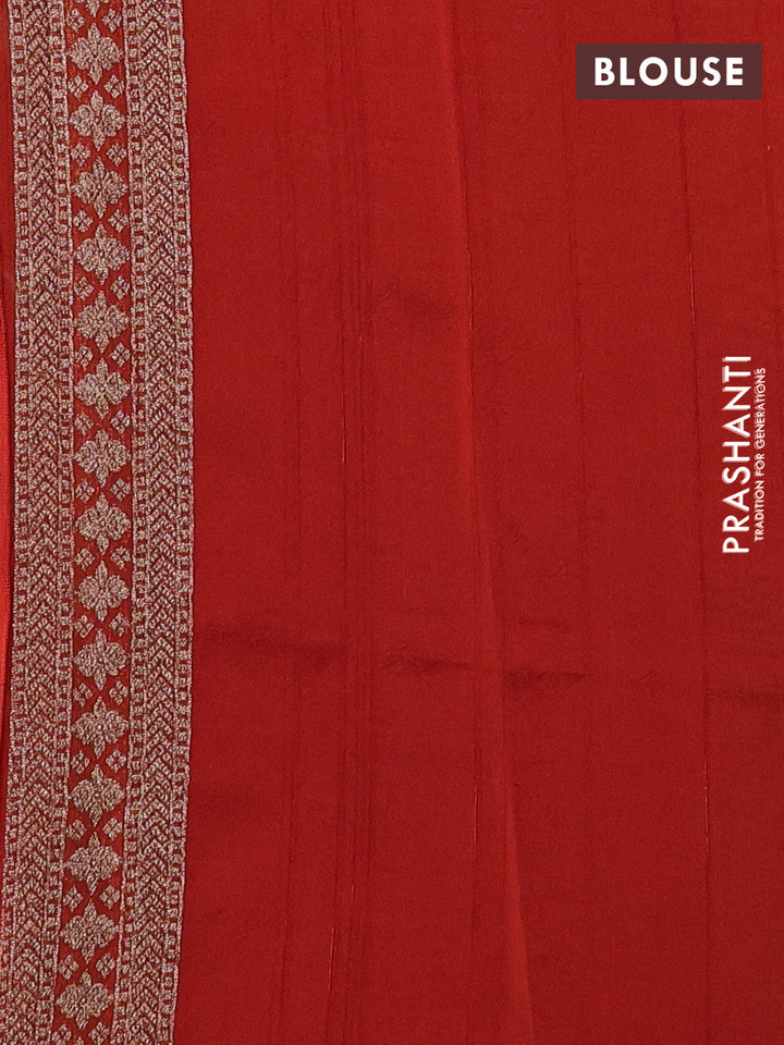 Orange Banarasi Semi Raw Silk Saree