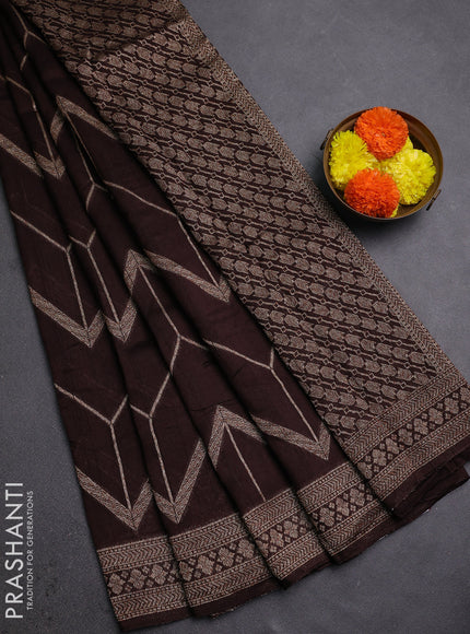Coffee Brown Banarasi Semi Raw Silk Saree