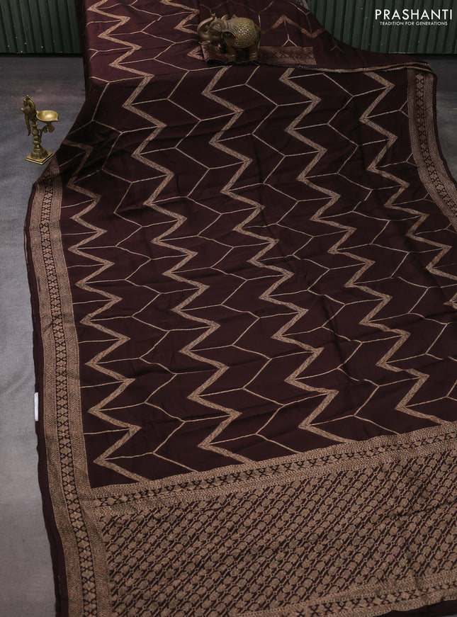 Coffee Brown Banarasi Semi Raw Silk Saree