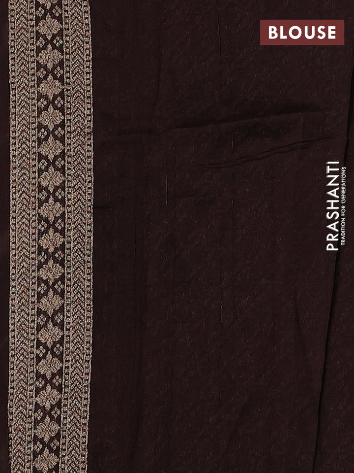 Coffee Brown Banarasi Semi Raw Silk Saree