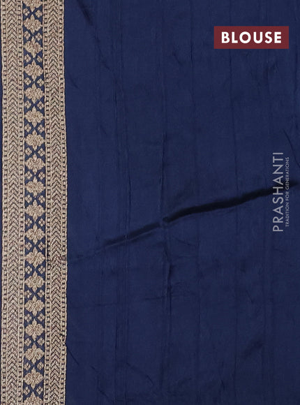 Peacock Blue Banarasi Semi Raw Silk Saree