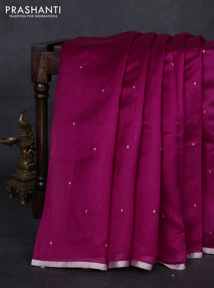 Pink Pure Organza Silk - Zari Weaving