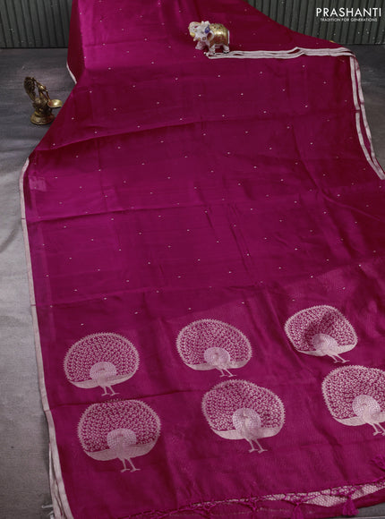Pink Pure Organza Silk - Zari Weaving