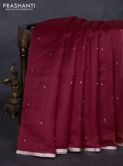 Red Pure Organza Silk - Zari Weaving