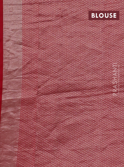 Red Pure Organza Silk - Zari Weaving