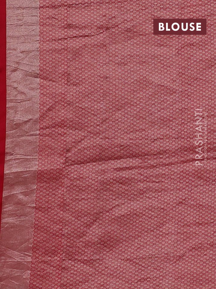 Red Pure Organza Silk - Zari Weaving