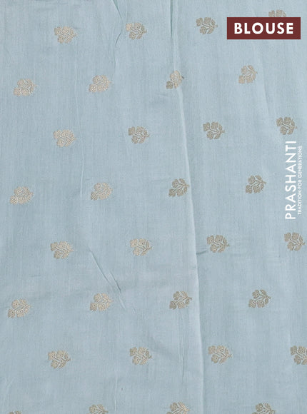 Pastel Blue Pure Organza Silk - Embroidery