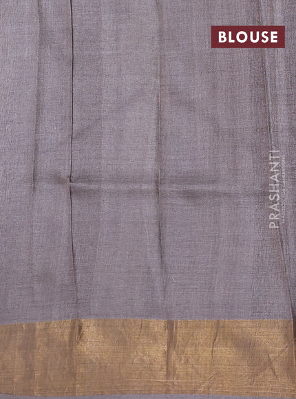 Grey Pure Tussar Saree - Prints