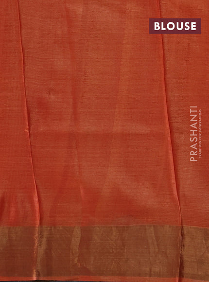 Orange Pure Tussar Saree - Prints