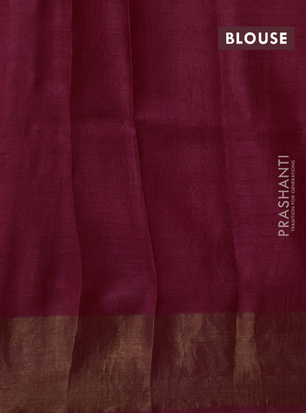 Red Pure Tussar Saree - Prints