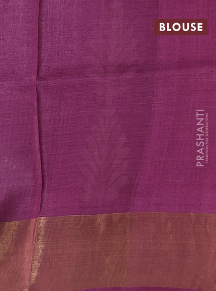 Wine Pure Tussar Saree - Polka Dots Prints