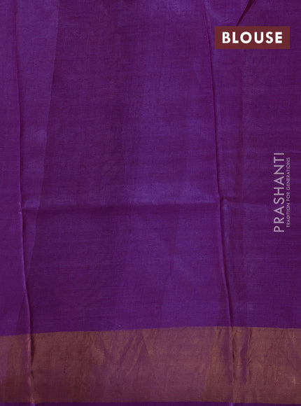 Purple Pure Tussar Saree - Polka Dots Prints