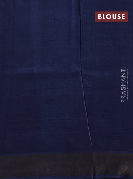 Blue Pure Tussar Saree - Zigzag Prints