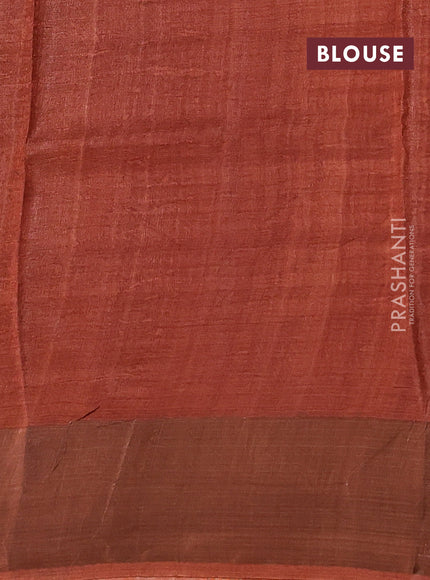 Pink & Orange Pure Tussar Saree - Kalamkari Prints