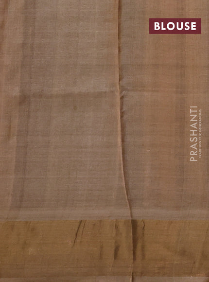 Maroon & Mustard Yellow Pure Tussar Saree - Prints