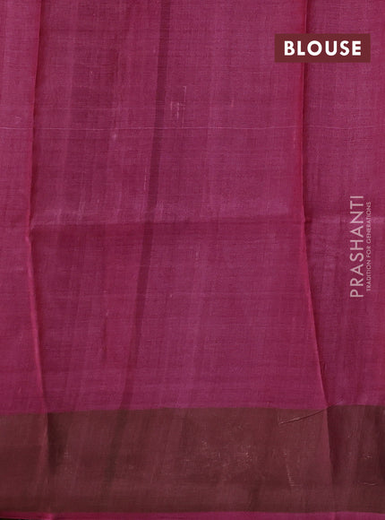 Maroon & Pink Pure Tussar Saree - Prints