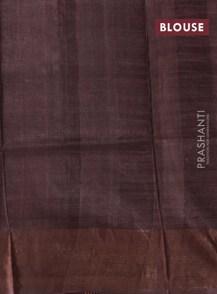 Rosy Brown Pure Tussar Saree - Kalamkari Prints