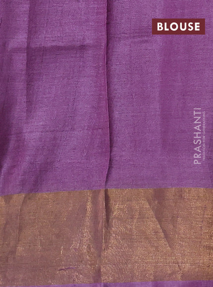 Lavender Pure Tussar Saree - Geometric Prints