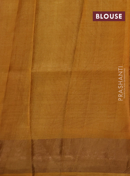 Red & Yellow Pure Tussar Saree - Prints