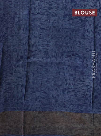 Beige & Grey Pure Tussar Saree - Kalamkari Prints