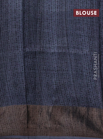 Beige & Grey Pure Tussar Saree - Kalamkari Prints