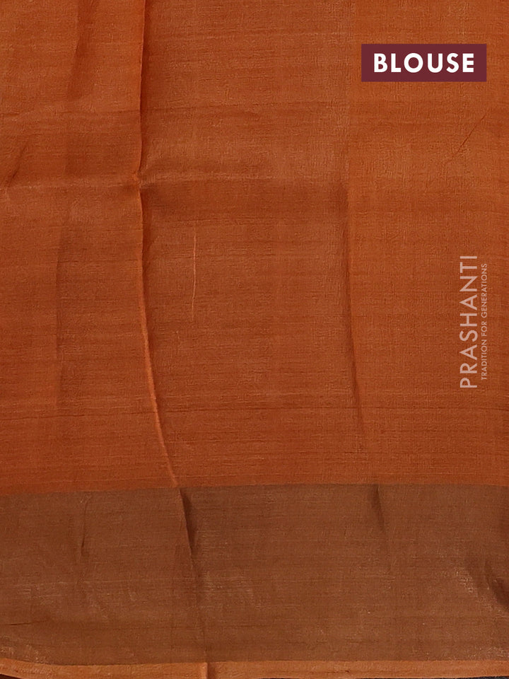 Orange & Red Pure Tussar Saree - Prints