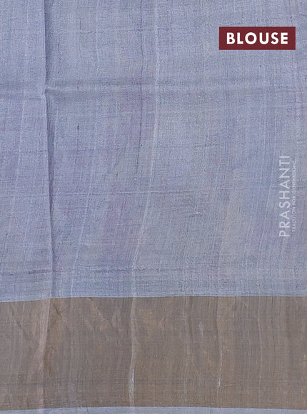 Grey Pure Tussar Saree - Prints