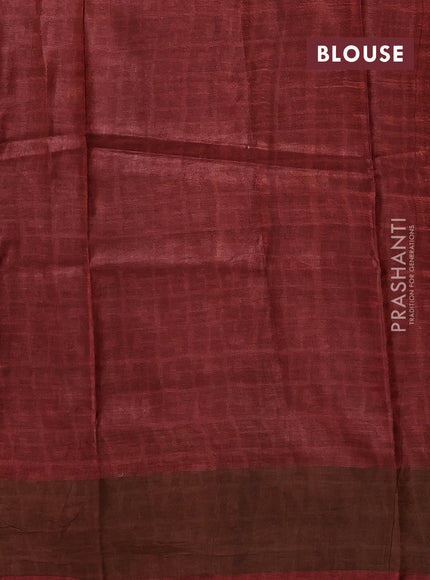 Pink & Rust Pure Tussar Saree - Kalamkari Prints