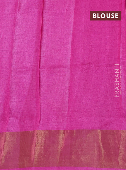 Pink Pure Tussar Saree - Geometric Prints