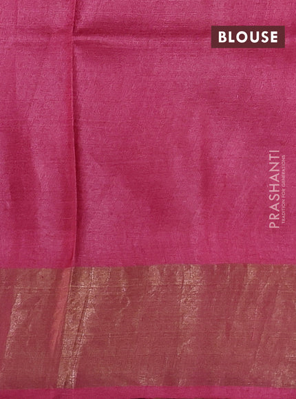 Red Pure Tussar Saree - Geometric Prints