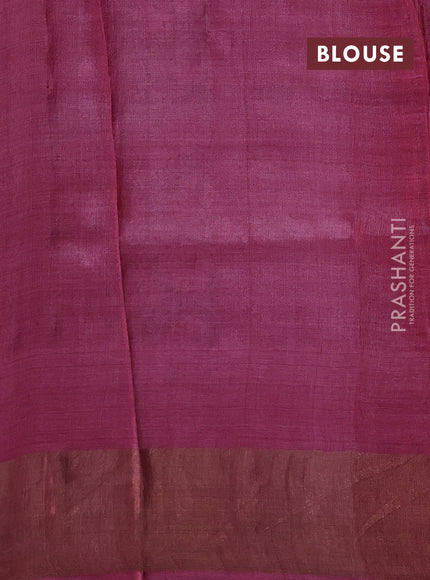 Pink Pure Tussar Saree - Prints