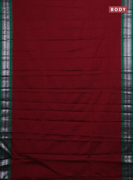 Maroon & Green Narayanpet Cotton - Kalamkari Blouse
