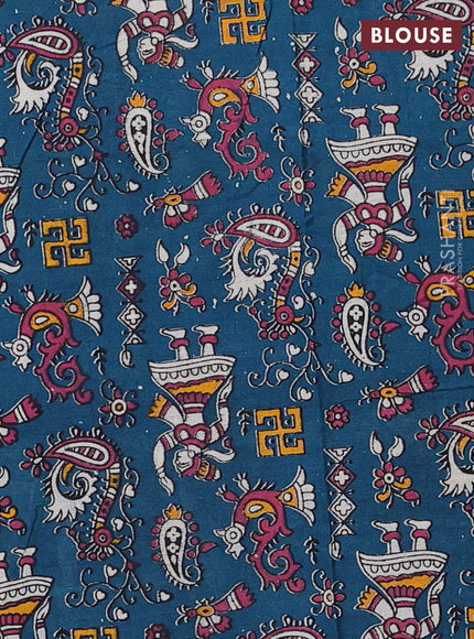 Green & Peacock Green Narayanpet Cotton - Kalamkari Blouse