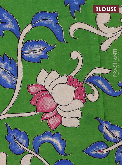 Red & Green Narayanpet Cotton - Kalamkari Blouse