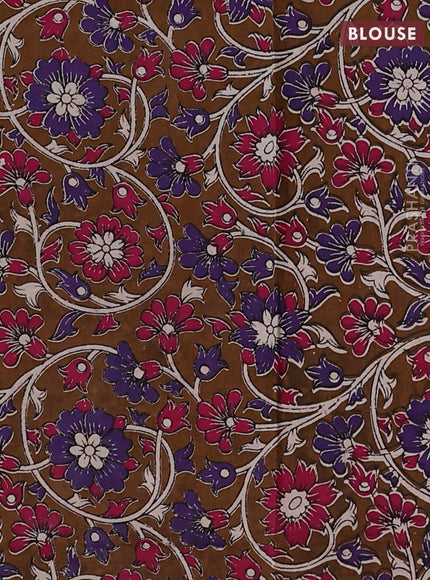 Mustard Yellow Narayanpet Cotton - Kalamkari Blouse