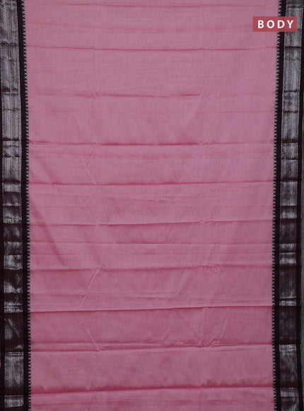 Baby Pink & Coffee Brown Narayanpet Cotton - Kalamkari Blouse