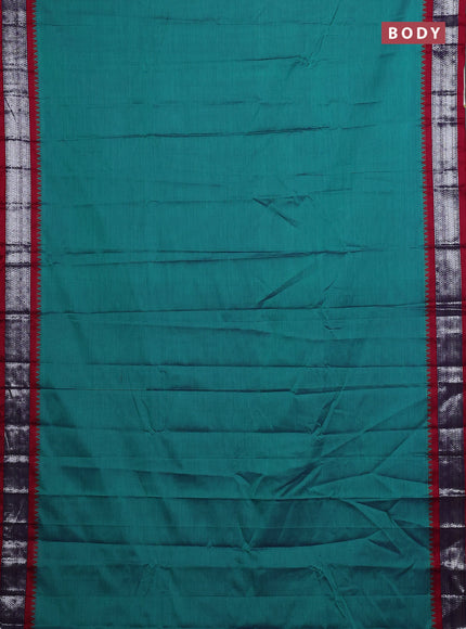 Teal Green & Mustard Yellow Narayanpet Cotton - Kalamkari Blouse