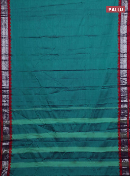 Teal Green & Mustard Yellow Narayanpet Cotton - Kalamkari Blouse