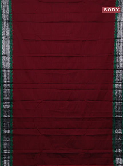 Maroon & Green Narayanpet Cotton - Kalamkari Blouse