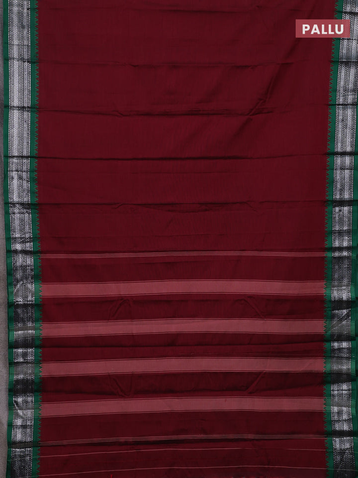 Maroon & Green Narayanpet Cotton - Kalamkari Blouse
