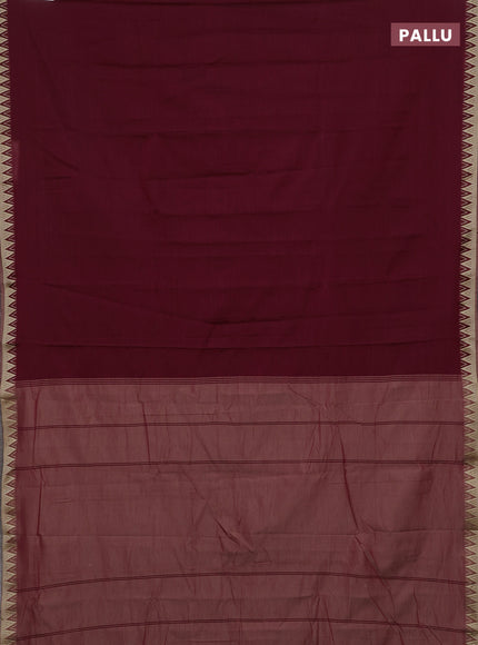 Maroon & Orange Narayanpet Cotton - Kalamkari Blouse