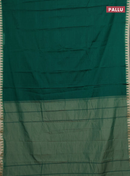 Green & Beige Narayanpet Cotton - Kalamkari Blouse