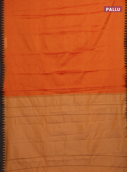 Sunset Orange & Royal Blue Narayanpet Cotton - Kalamkari Blouse