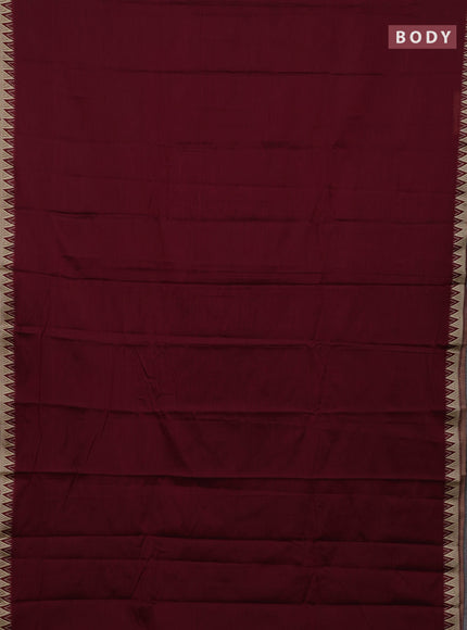 Maroon & Brown Narayanpet Cotton - Kalamkari Blouse
