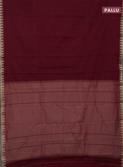 Maroon & Brown Narayanpet Cotton - Kalamkari Blouse