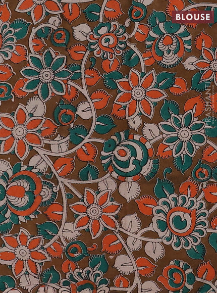 Maroon & Brown Narayanpet Cotton - Kalamkari Blouse