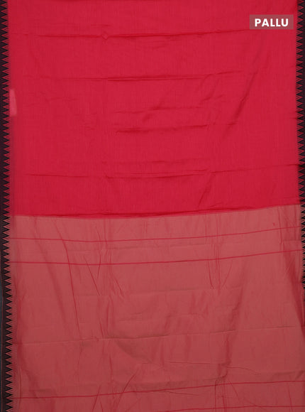 Peach Pink & Coffee Brown Narayanpet Cotton - Kalamkari Blouse