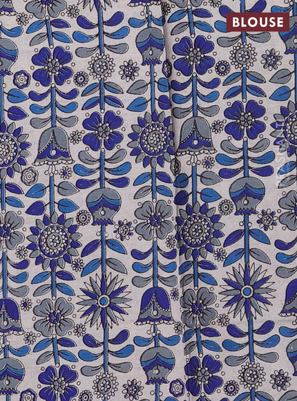 Violet & Beige Narayanpet Cotton - Kalamkari Blouse