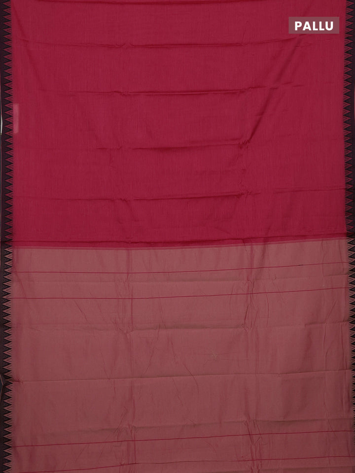 Peach Pink & Royal Blue Narayanpet Cotton - Kalamkari Blouse